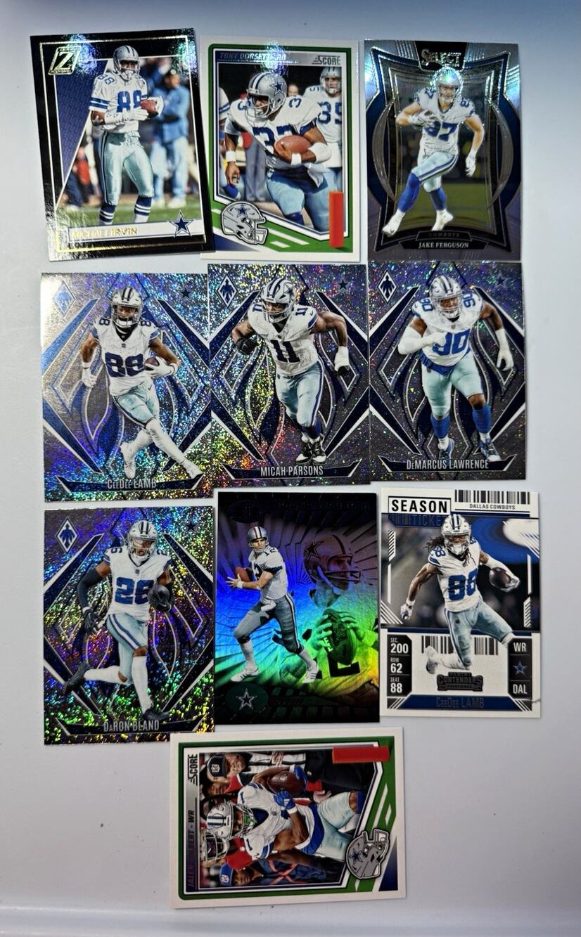 Panini Dallas Cowboys NFL Trading Cards Lot Of 9